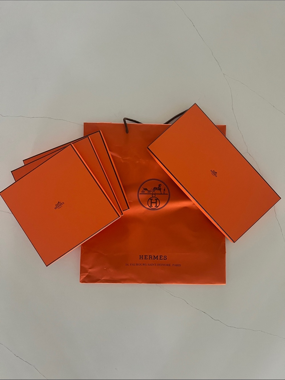 Hermes Orange Gift Boxes and Shopping Bag